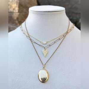 12k Gold Pendant Locket  Necklace Chain 22" Overlay B&B